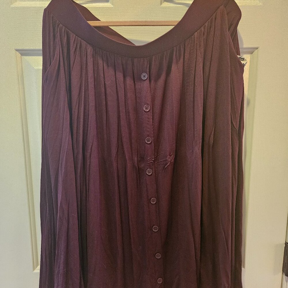 Torrid Maroon Button Skirt